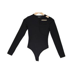 Womens Abercrombie & Fitch Soft AF Collection Black Cutout Bodysuit Top Size XS